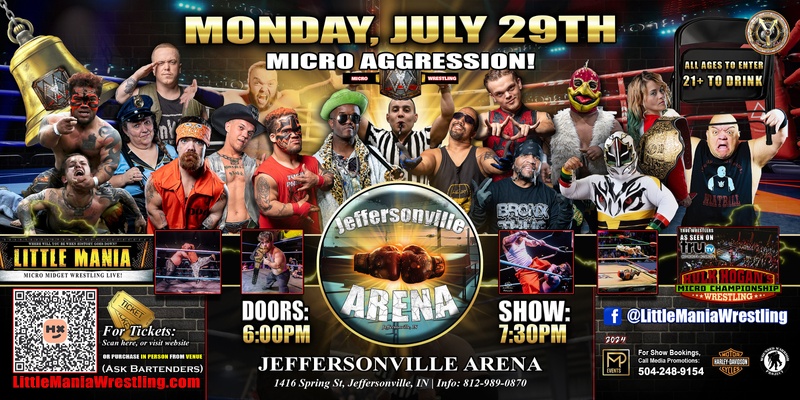 Jeffersonville, IN - Micro Wrestling All * Stars @ Jeffersonville Arena: Little Mania Wrestling Rips through the Ring