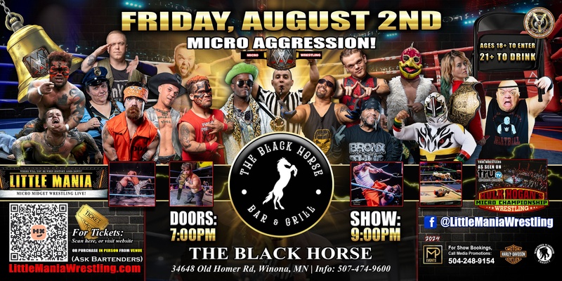 Winona, MN - Micro Wrestling All * Stars @ The Black Horse: Little Mania Wrestling