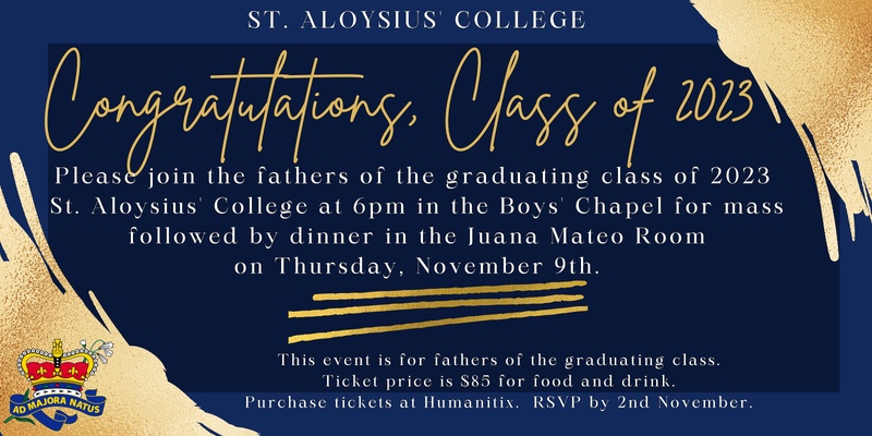 St Aloysius' College: Year 12 Fathers' Mass & Dinner 2023