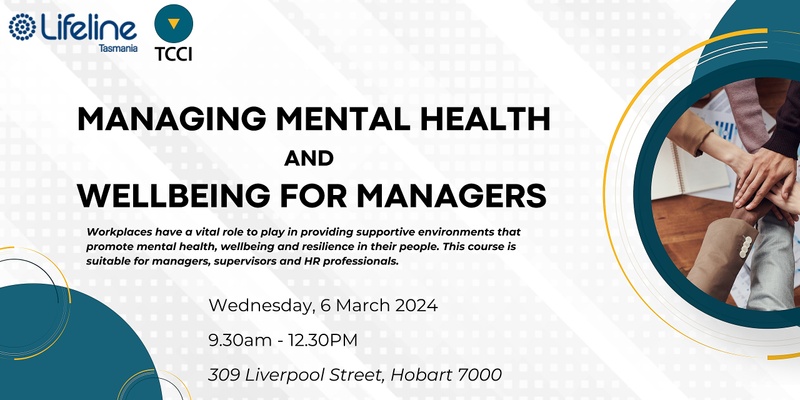 Managing Mental Health and Wellbeing for Managers (Hobart)