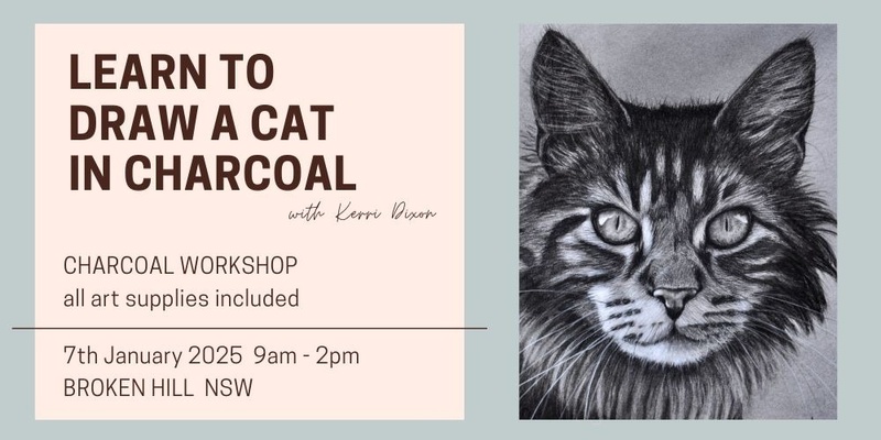 Learn to draw a Cat in Charcoal