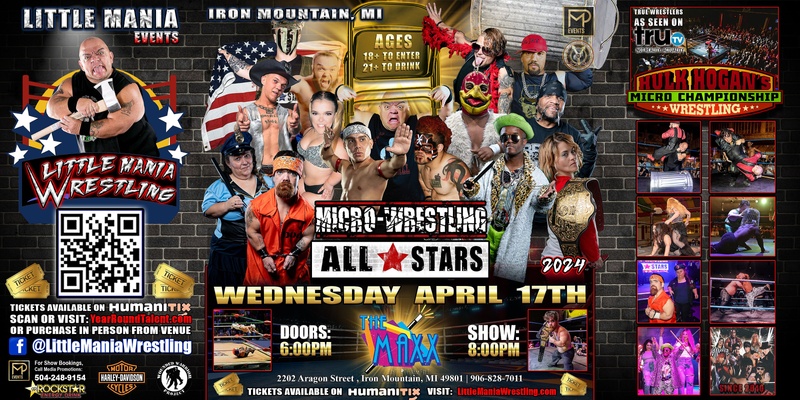 Iron Mountain, MI -- Micro-Wrestling All * Stars: Little Mania Rips Through the Ring!