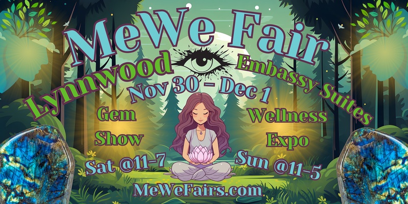 Metaphysics & Wellness MeWe Fair + Gem Show in Lynnwood, 65 Booths, 25 Talks on 11/30/24-12/1/24