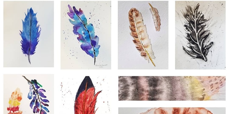 DLC Watercolor Class- Feathers