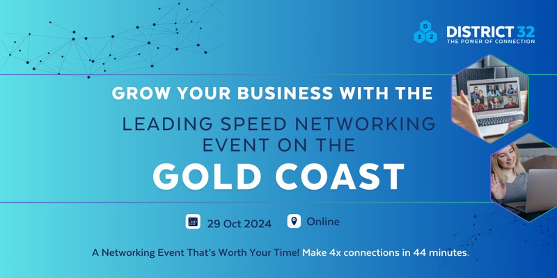 Gold Coast's Leading Speed Networking Event – Online – Tue 29 Oct