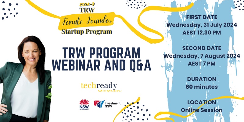 2024 October TRW Female Founder Startup Program Webinar and Q&A