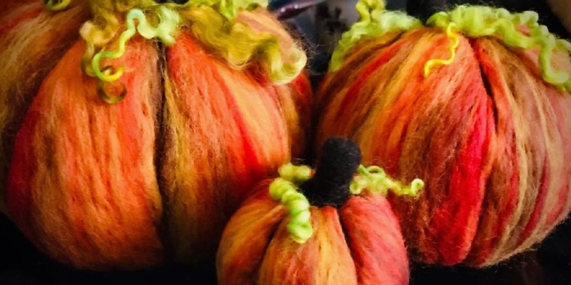 NEEDLE FELTED PUMPKINS