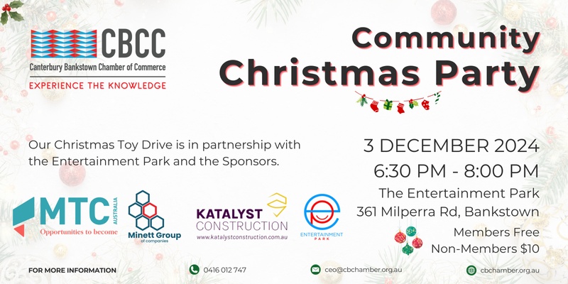 The Canterbury Bankstown Chamber of Commerce - 2024 Christmas Party