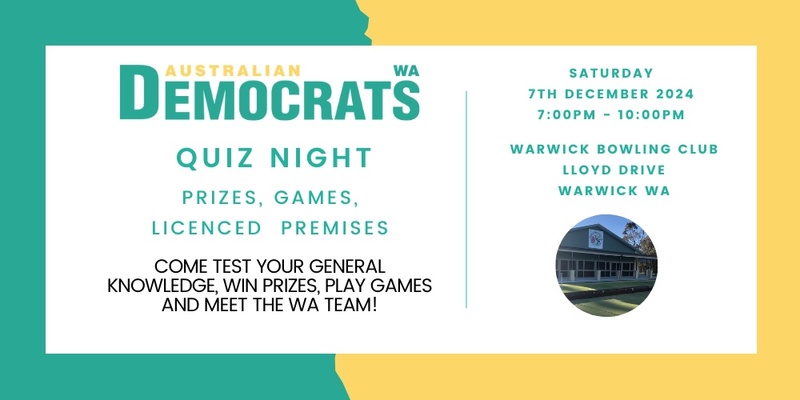 WA Australian Democrats - Quiz Night December 2024