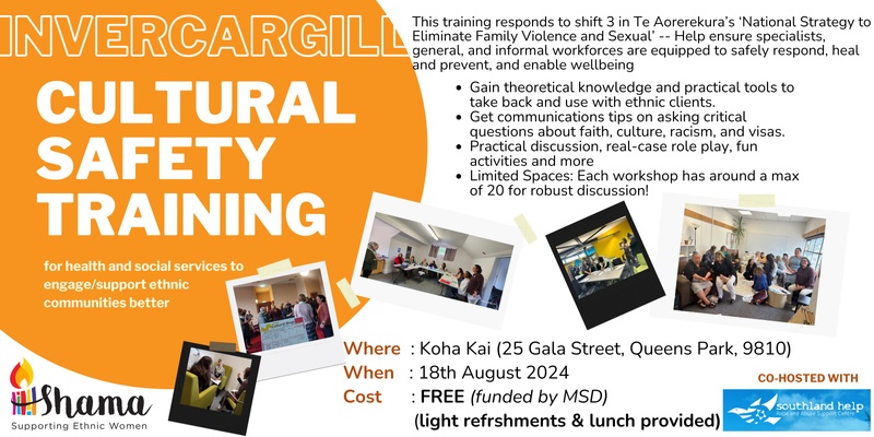 Cultural Safety Training- Invercargill 2024 (August)
