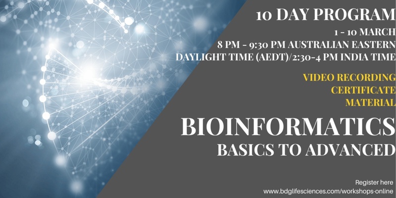 Bioinformatics 10 Day Certificate Online Training