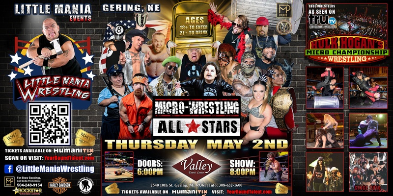 Gering, NE -- Micro-Wrestling All * Stars: Little Mania Rips Through the Ring!