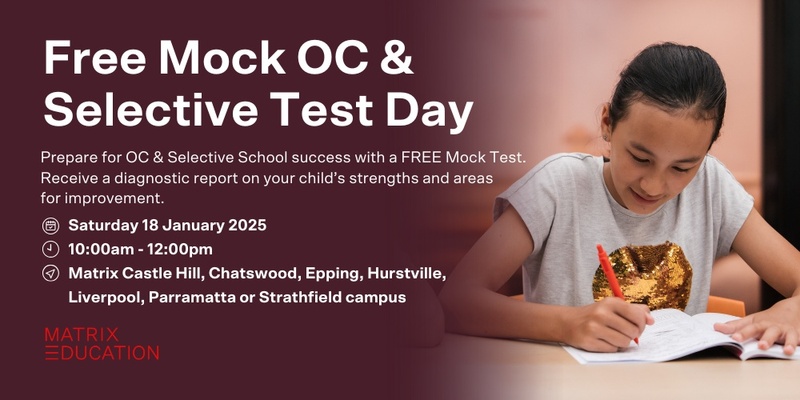 Free Mock OC and Selective Test Day - 18 January 2025