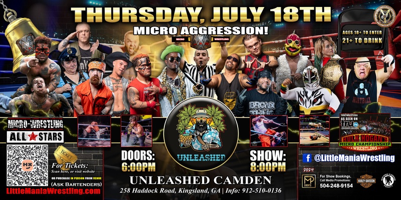 Kingsland, GA - Micro-Wrestling All * Stars Round 2: Little Mania Creates Chaos in the Club!