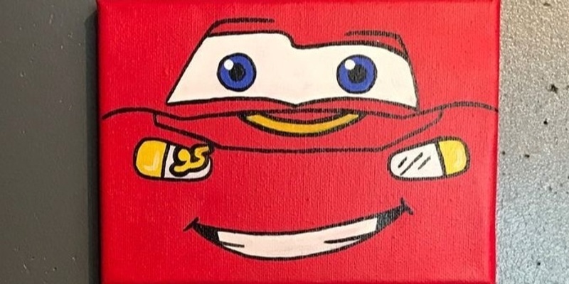 Kids Cars Lightning McQueen Paint + Sip