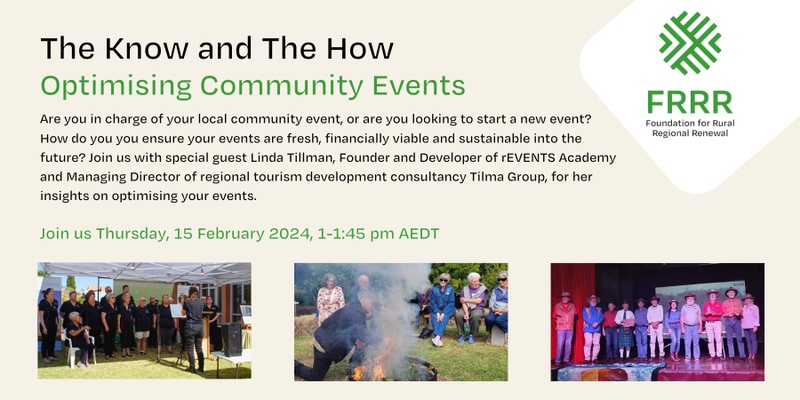 The Know and the How: Optimising Community Events