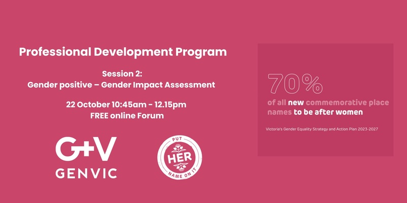 Professional Development Program: Session 2 Gender positive - Gender Impact Assessment  