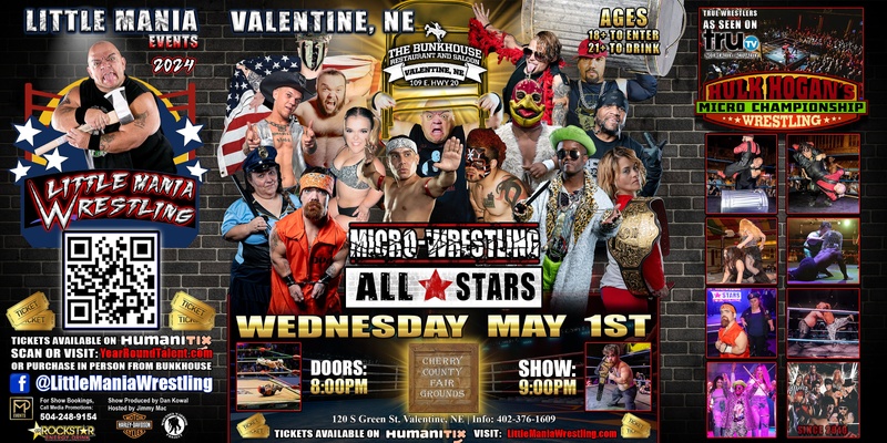 Valentine, NE -- Micro-Wresting All * Stars: Little Mania Rips Through the Ring!