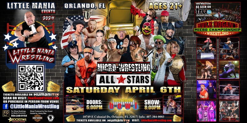 Orlando, FL - Micro-Wrestling All * Stars: Little Mania Rips Through the Ring!