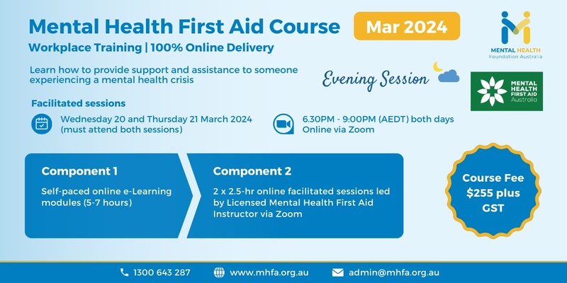 Online Mental Health First Aid Course - March 2024