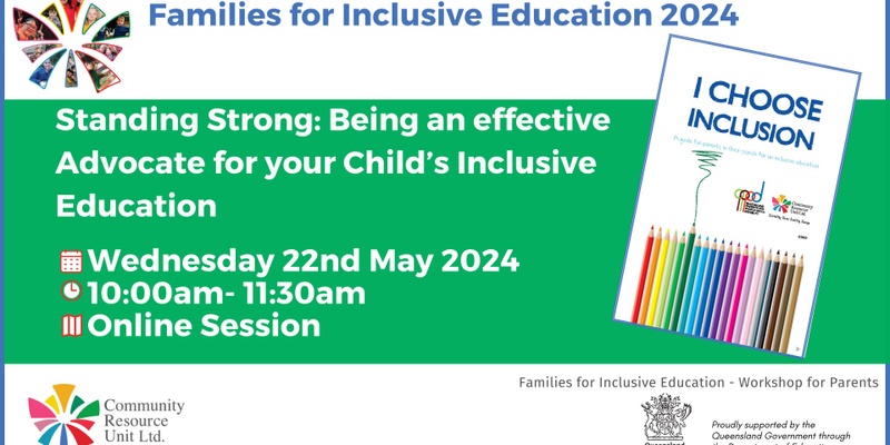 ONLINE: Standing Strong: Being an effective advocate for your child's inclusive education