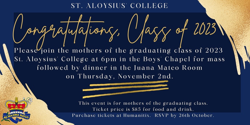 St Aloysius' College: Year 12 Mothers' Mass & Dinner 2023