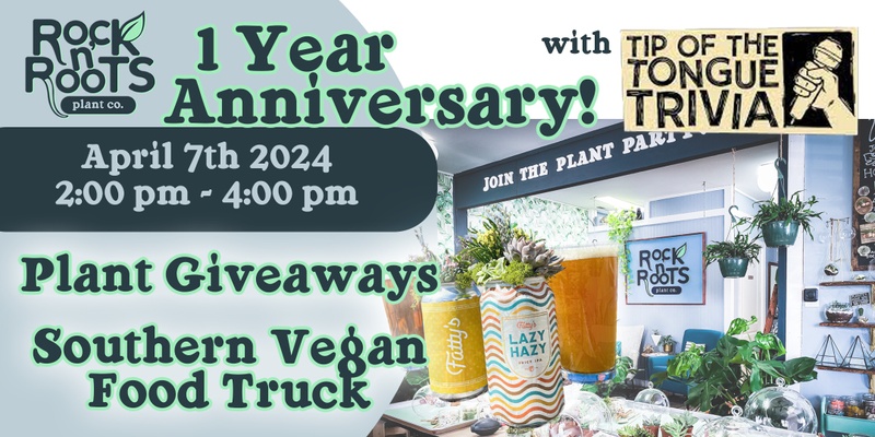 "Trivia + Terrariums" 1-Year Anniversary Party at Rock n' Roots Plant Co. (Charleston, SC)