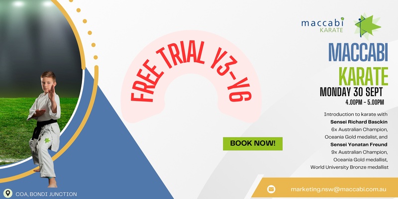 FREE TRIAL Maccabi Karate Y3-Y6