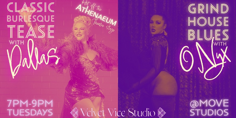 Velvet Vice Studio Burlesque Classes July 2024