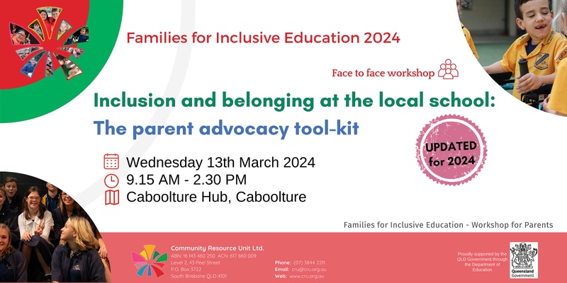 Inclusion and belonging at the local school - The parent advocacy toolkit: Caboolture