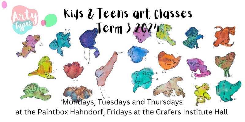 Arty Types kids art classes Term 3 2024