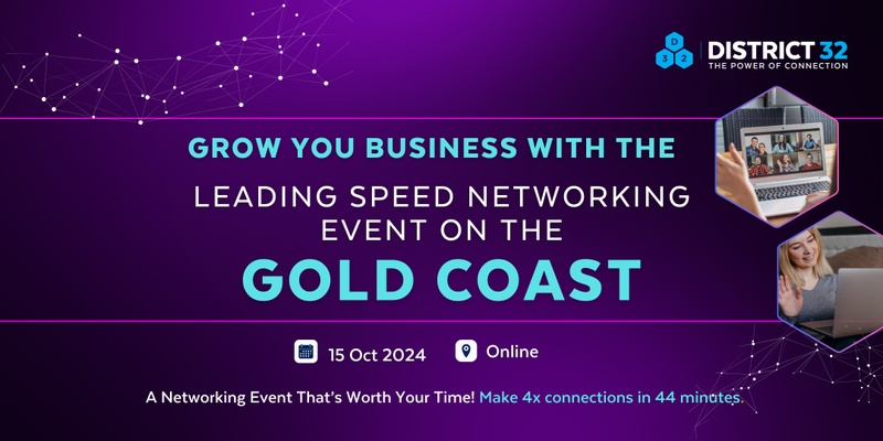 Gold Coast's Leading Speed Networking Event – Online – Tue 15 Oct