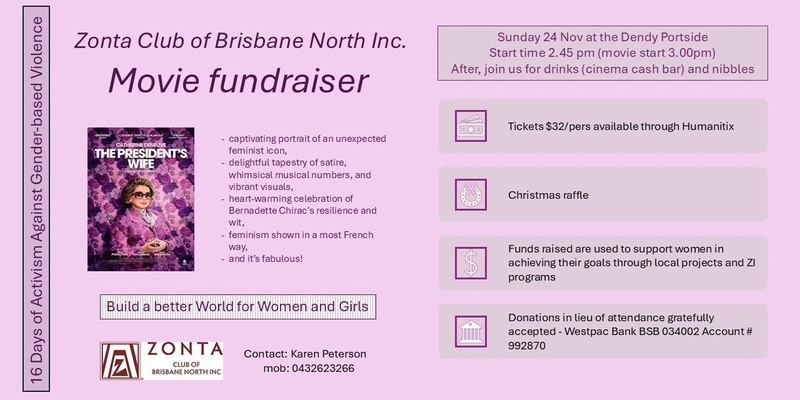 Zonta Club of Brisbane North Inc. Fundraiser 2024