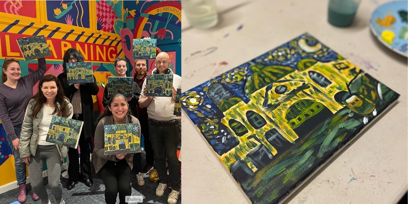 Acrylic Painting for Beginners: Starry Flinders St with Fran