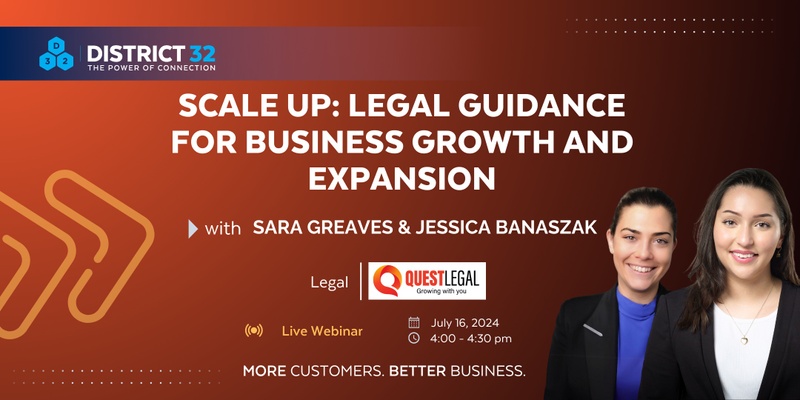 District32 Expert Webinar: Scale Up: Legal Guidance for Business Growth and Expansion