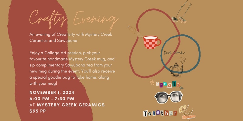 Evening of Creativity with Mystery Creek Ceramics and Sawubona