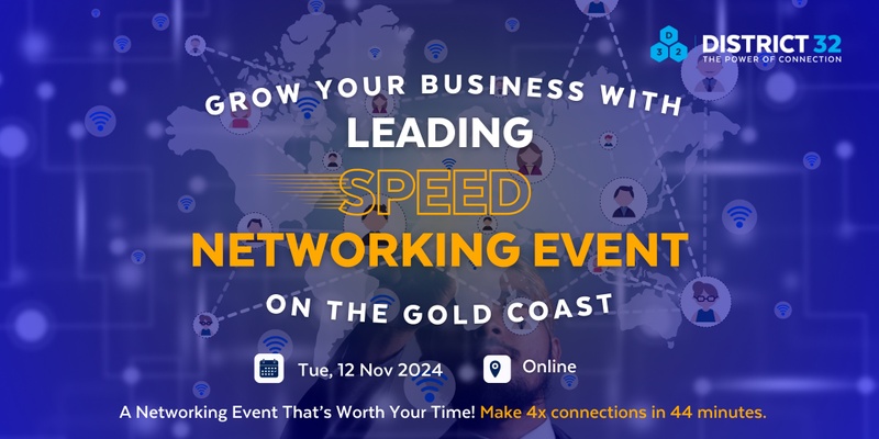 Gold Coast's Leading Speed Networking Event – Online – Tue 12 Nov