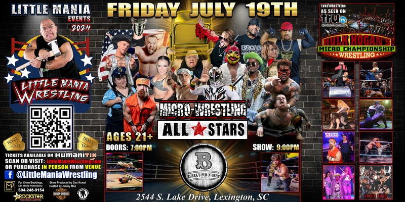 Lexington, SC - Micro-Wresting All * Stars: Little Mania Creates Chaos in the Club!