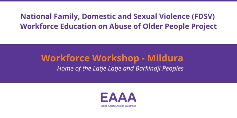 Workforce Consultation Workshop - Mildura VIC