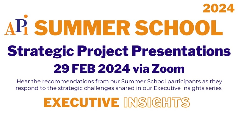 API Summer School 2024 Presentations on Strategic Challenges