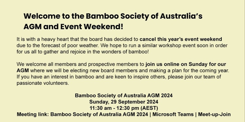 Bamboo Society Australia’s AGM and Event Weekend