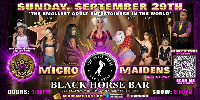 Winona, MN - Micro Maidens: Dwarf Dancers @ The Black Horse Bar! "Must Be This Tall to Ride!"