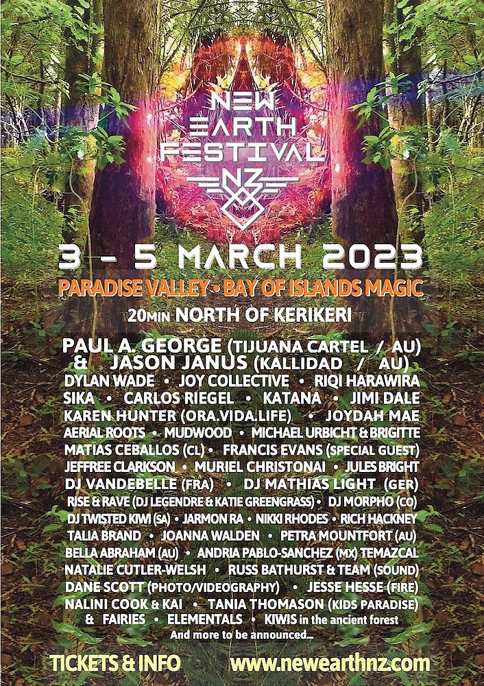 NEW EARTH NZ Festival, Paradise Valley, Thu 7th Mar 2024, 10:00 am - Sun  10th Mar 2024, 5:00 pm NZDT | Humanitix