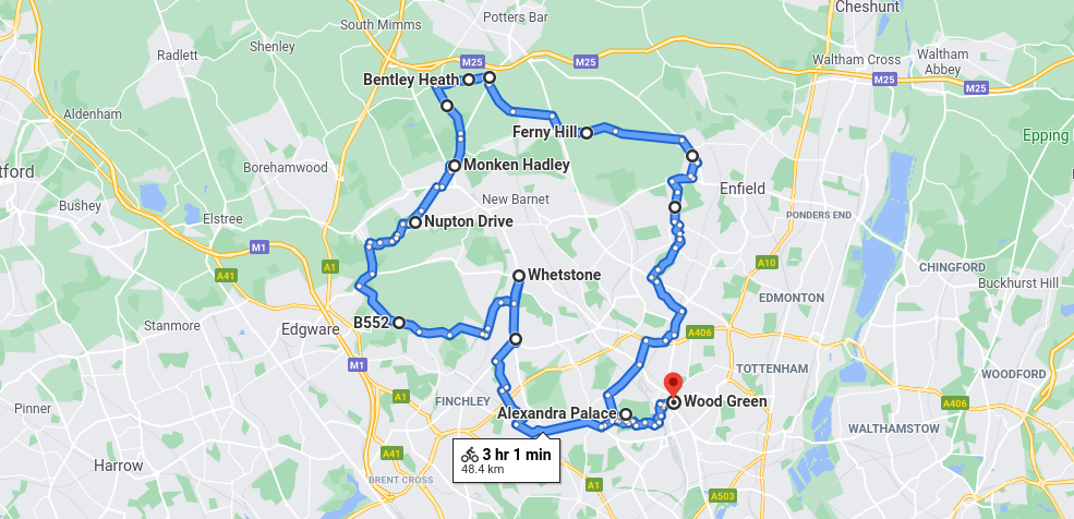 The North London Escape cycle route