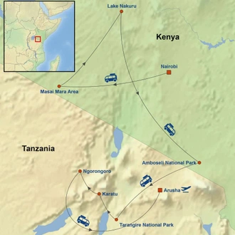tourhub | Indus Travels | Discover East Africa | Tour Map