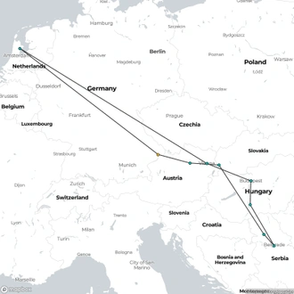 tourhub | A-ROSA River Cruises | Danube Intensive (Yoga & Nutrition) | Tour Map