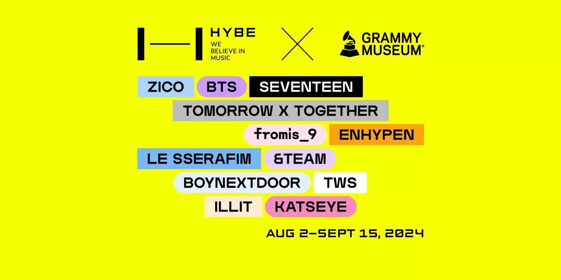 GRAMMY Museum teams up with HYBE for new K-pop exhibit featuring BTS, SEVENTEEN, ENHYPEN, TOMORROW X TOGETHER, and more