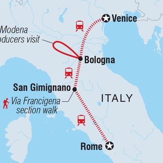 tourhub | Intrepid Travel | Italy Real Food Adventure | Tour Map