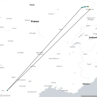 tourhub | CroisiEurope Cruises | The Marne-Rhine Canal - From Lagarde to Strasbourg (port-to-port cruise) | Tour Map