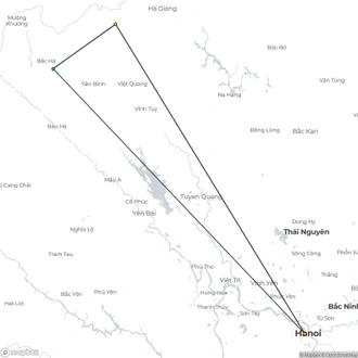 tourhub | Mr Linh's Adventures | Trekking through Hoang Su Phi rice fields 4 days 3 nights | Tour Map